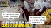 VIDEO: Ratusan Murid SD Gelar Outing Class di Supermarket, Kasir Toko Panik