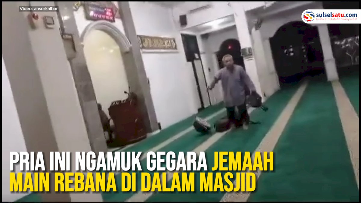 VIDEO: Pria Ini Ngamuk Gegara Jemaah Main Rebana di Dalam Masjid