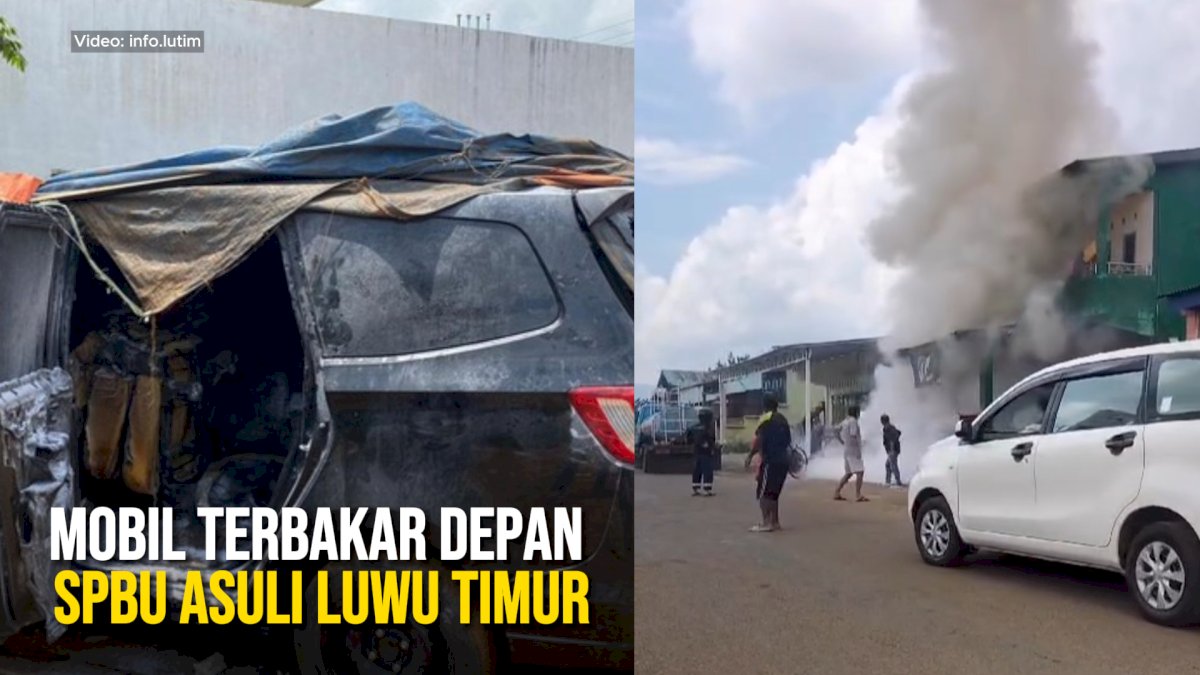 VIDEO: Mobil Terbakar Depan SPBU Asuli Luwu Timur