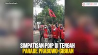 VIDEO: Simpatisan PDIP di Tengah Parade Prabowo-Gibran Menuju KPU