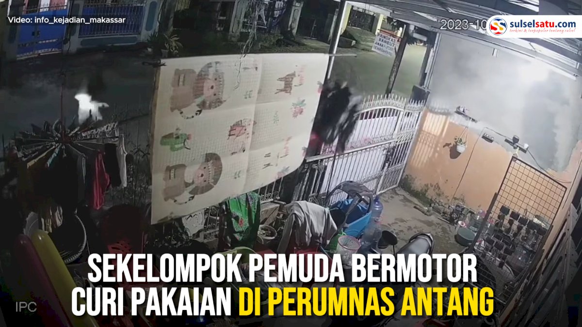 VIDEO: Sekelompok Pemuda Bermotor Curi Pakaian di Perumnas Antang Makassar