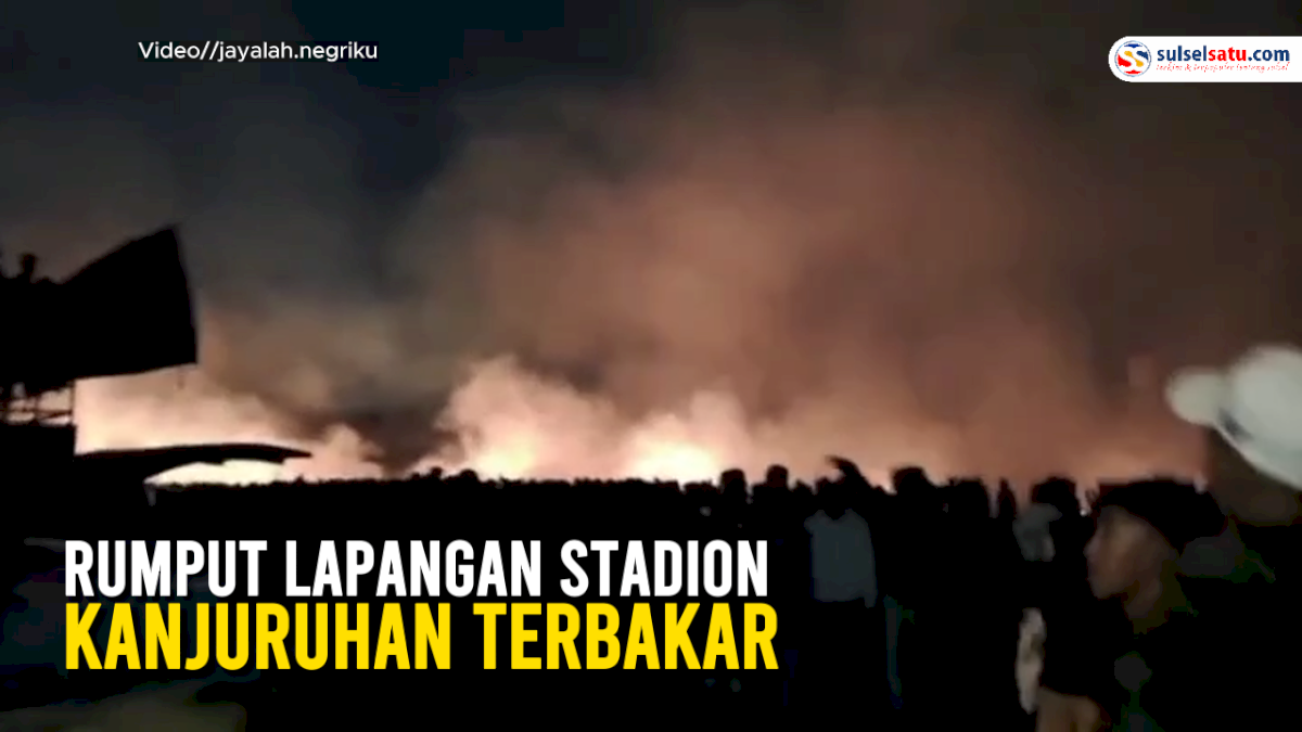 VIDEO: Rumput Lapangan Stadion Kanjuruhan terbakar usai Acara Doa Bersama
