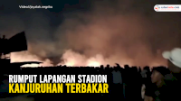 VIDEO: Rumput Lapangan Stadion Kanjuruhan terbakar usai Acara Doa Bersama