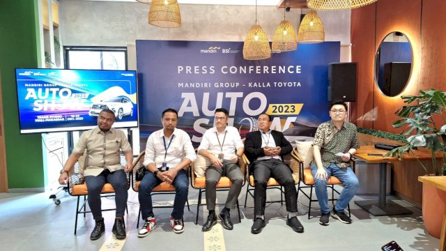 Press conference Autoshow 2023 Mandi Group dan Kalla Toyota. Foto: Sri Wahyu Diastuti/Sulselsatu.com