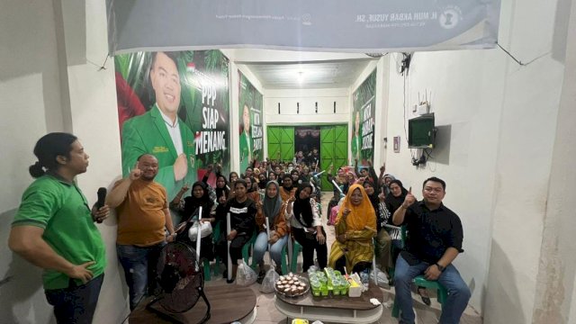 Ketua DPC PPP Makassar Muh Akbar Yusuf memimpin bimbingan teknis bersama tim pemenangannya. Ist