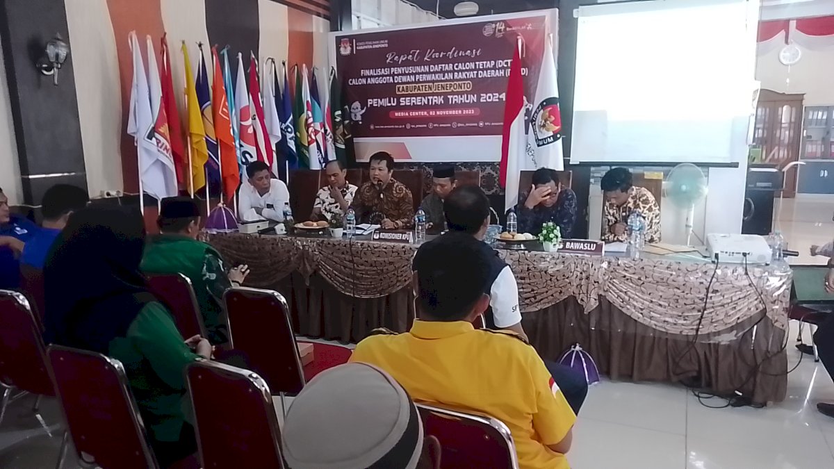 KPU Jeneponto Gelar Rakor Dengan Parpol Jelang Penetapan DCT, Ini Yang Dibahas