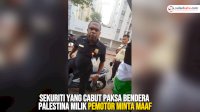 VIDEO: Sekuriti Apartemen yang Cabut Paksa Bendera Palestina Milik Pemotor Minta Maaf