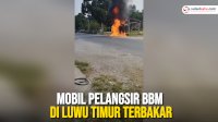 VIDEO: Mobil Pelangsir BBM di Luwu Timur Terbakar