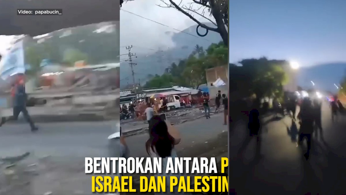 VIDEO: Kericuhan di Kota Bitung, Bentrokan Antara Pro Israel dan Palestina