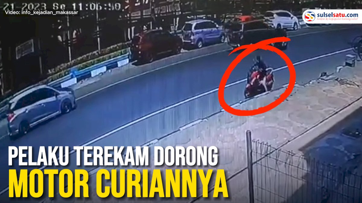 VIDEO: Aksi Pencurian Motor NMAX di Makassar, Pelaku Terekam Dorong Motor Curiannya
