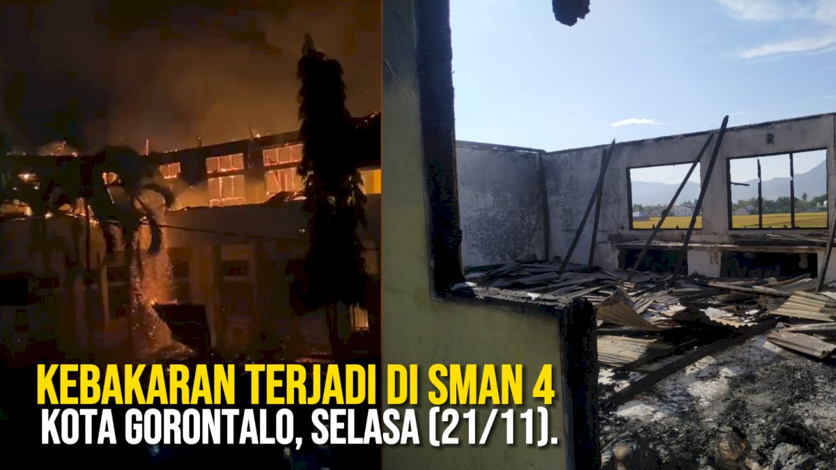 VIDEO: Kebakaran SMAN 4 Kota Gorontalo, 11 Ruangan Hangus terbakar