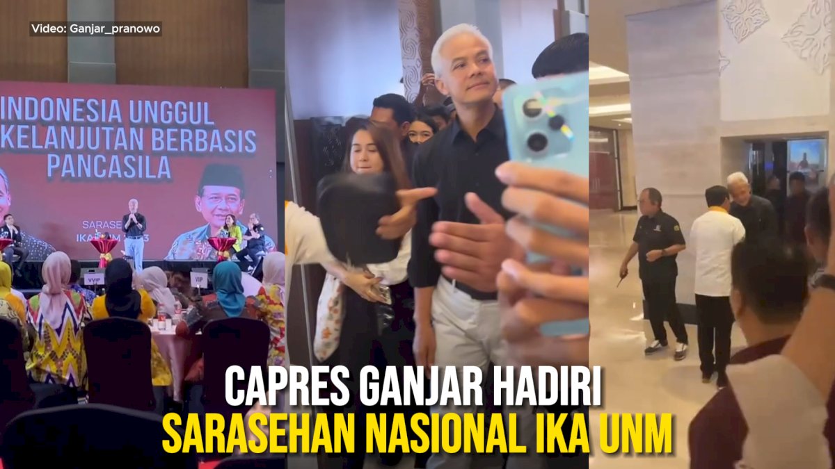 VIDEO: Capres Ganjar Hadiri Sarasehan Nasional IKA UNM