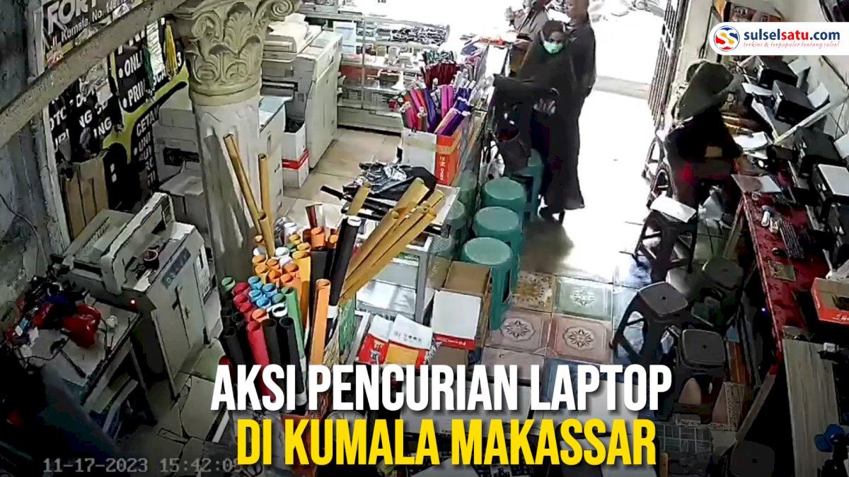 VIDEO: Aksi Pencurian Laptop di Kumala Makassar