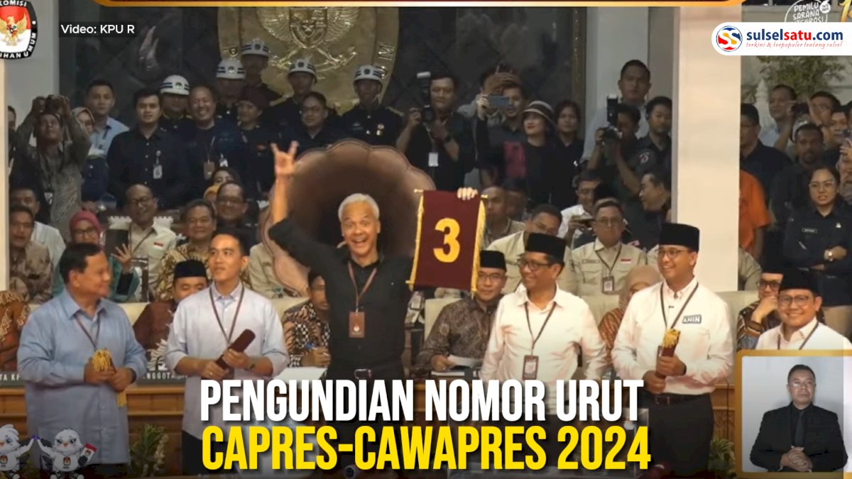 VIDEO: Pengundian Nomor Urut Capres-Cawapres 2024