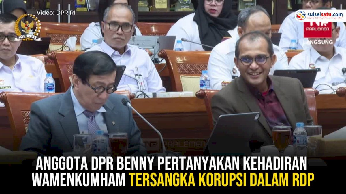 VIDEO: Anggota DPR Benny Pertanyakan Kehadiran Wamenkumham Tersangka Korupsi dalam RDP