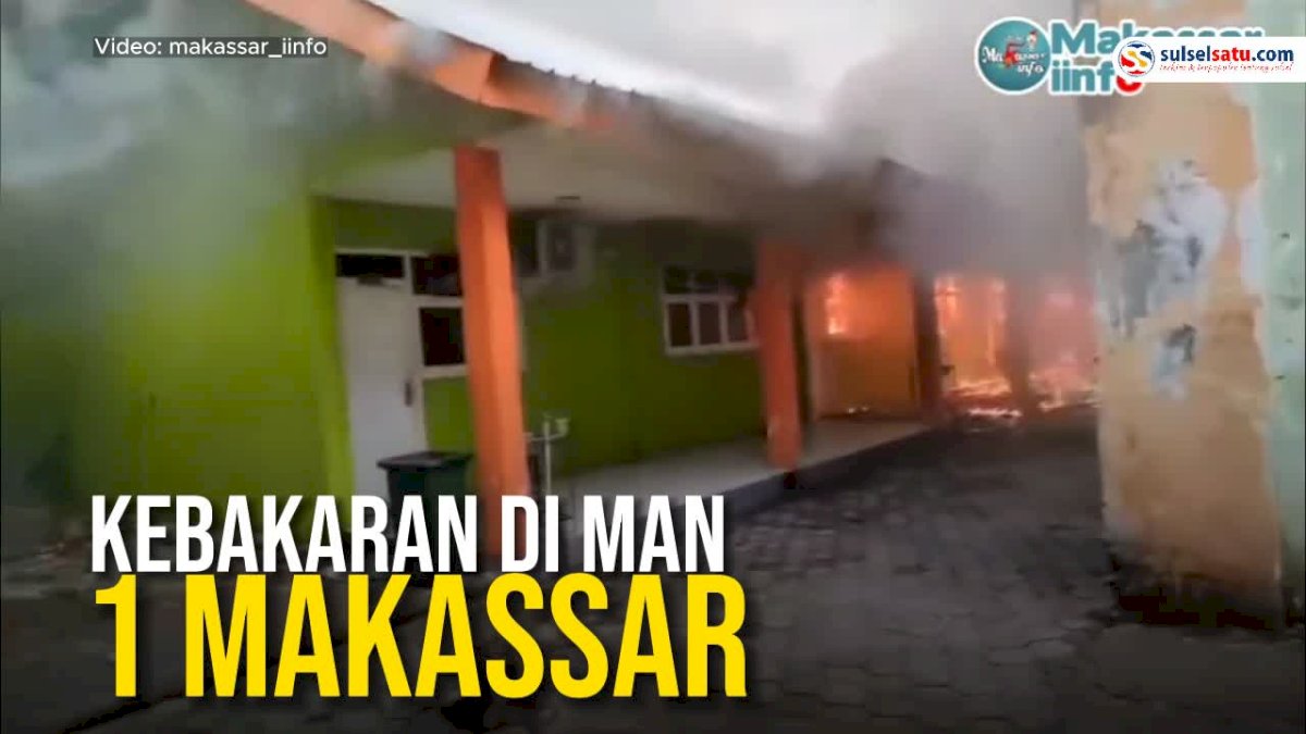 VIDEO: Kebakaran di MAN 1 Makassar, 3 Ruang Kelas Terbakar