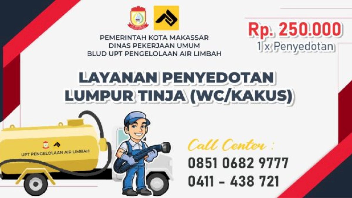 Dinas PU Makassar Terima Layanan Penyedotan Lumpur Tinja