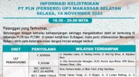 Catat Jadwal Pemadaman Listrik Bergilir Malam Ini 14 November 2023