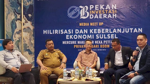 Media meet up terkait hilirisasi dan keberlanjutan ekonomi di Sulawesi Selatan. Foto : Andi Baso Mappanyompa/Sulselsatu.com