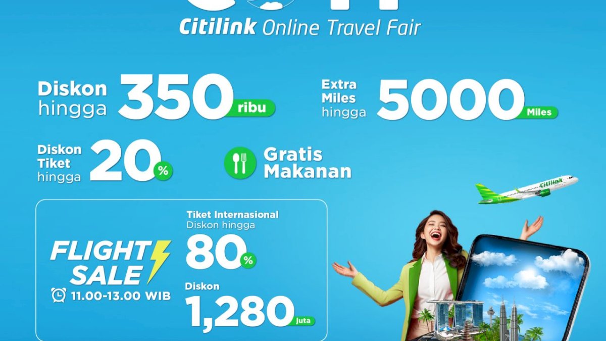 Banyak Promo Meriah! BRI dan Citilink Gelar Online Travel Fair
