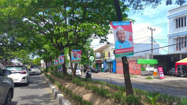 APK yang melanggar karena terpaku di pohon. Foto: Istimewa