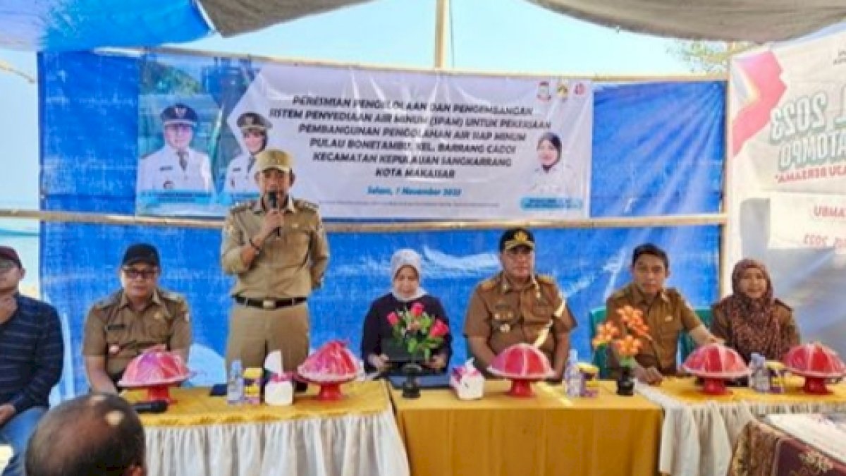 Camat Sangkarrang Hadiri Peresmian Pengelolaan dan Pengembangan SPAM di Pulau Bonetambu