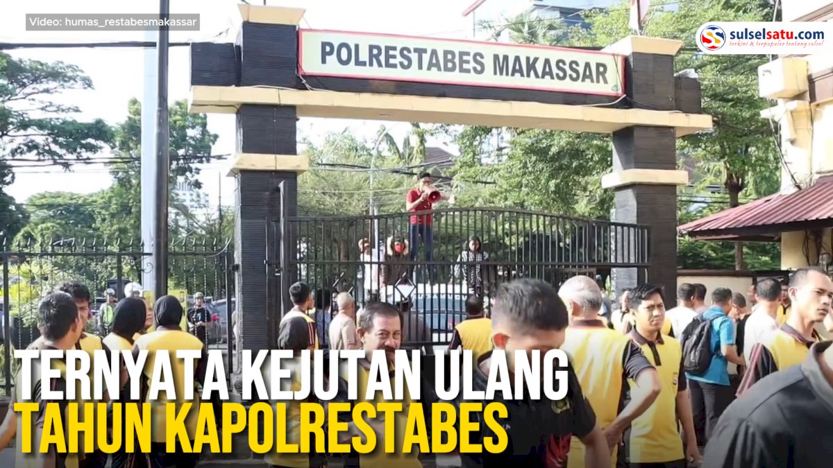 VIDEO: Unjuk Rasa di Polrestabes Makassar, ternyata Kejutan Ulang Tahun Kapolrestabes