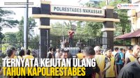 VIDEO: Unjuk Rasa di Polrestabes Makassar, ternyata Kejutan Ulang Tahun Kapolrestabes