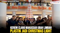VIDEO: Keren! Claro Makassar Ubah Limbah Plastik Jadi Christmas Light