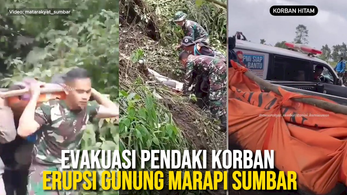 VIDEO: Detik-detik Evakuasi Pendaki Korban Erupsi Gunung Marapi Sumbar