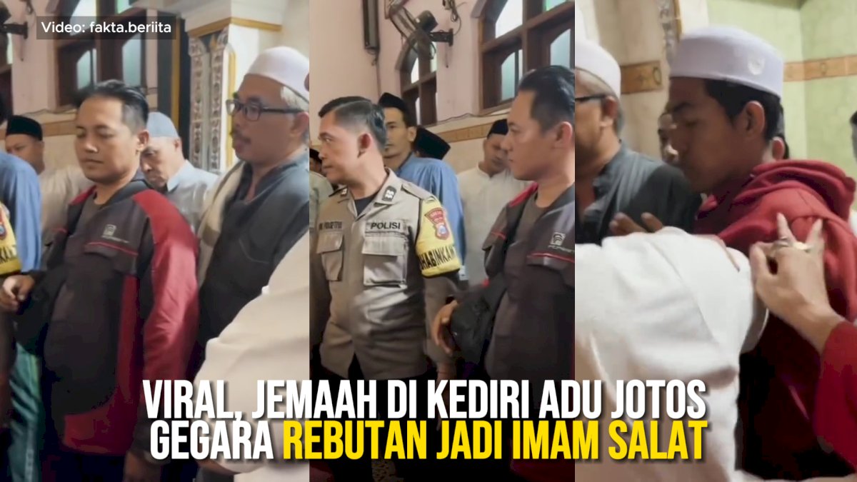 VIDEO: Viral, Jemaah di Kediri Adu Jotos Gegara Rebutan Jadi Imam Salat