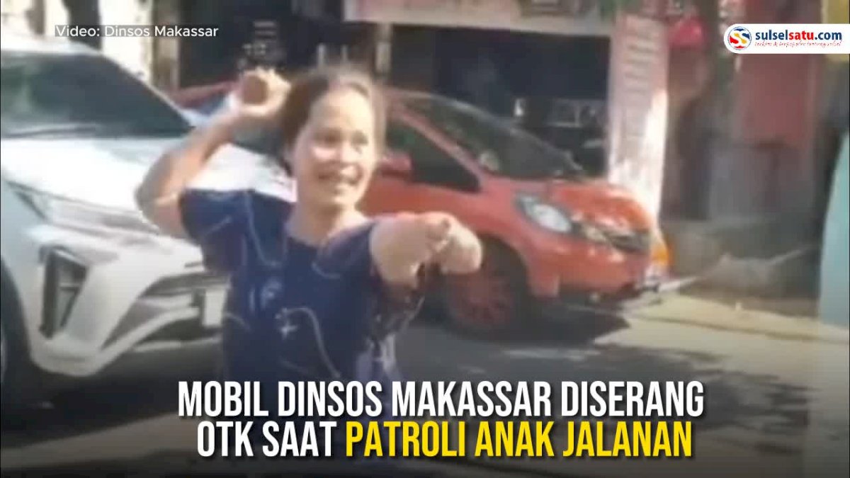VIDEO: Mobil Dinsos Makassar Diserang OTK saat Patroli Anak Jalanan