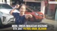 VIDEO: Mobil Dinsos Makassar Diserang OTK saat Patroli Anak Jalanan