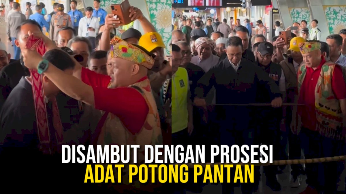 VIDEO: Kedatangan Capres Anies Baswedan Disambut dengan Prosesi Adat Potong Tebu