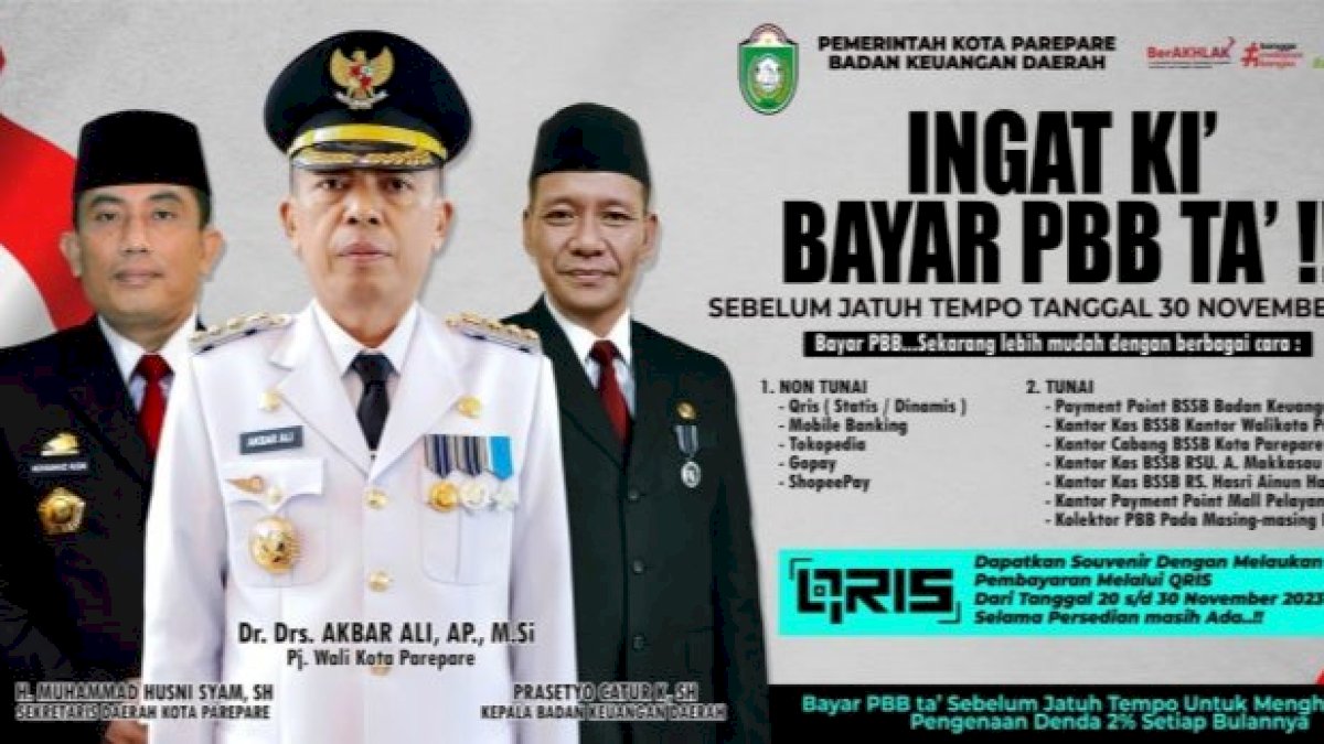 Pembayaran Pajak Kota Parepare Kini Bisa Pakai QRIS