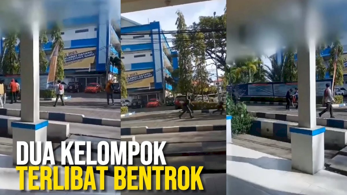 VIDEO: Keributan di Kampus Unismuh Makassar, Dua Kelompok Terlibat Bentrok