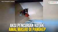 VIDEO: Terekam CCTV, Aksi Pencurian Kotak Amal Masjid di Pangkep