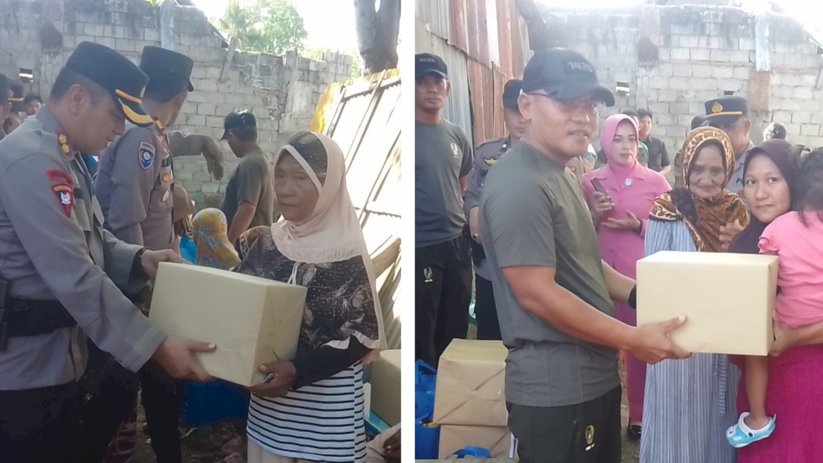 Kompak, Kapolres dan Dandim 1425 Jeneponto Gelar Jumat Berkah Untuk Warga Kurang Mampu