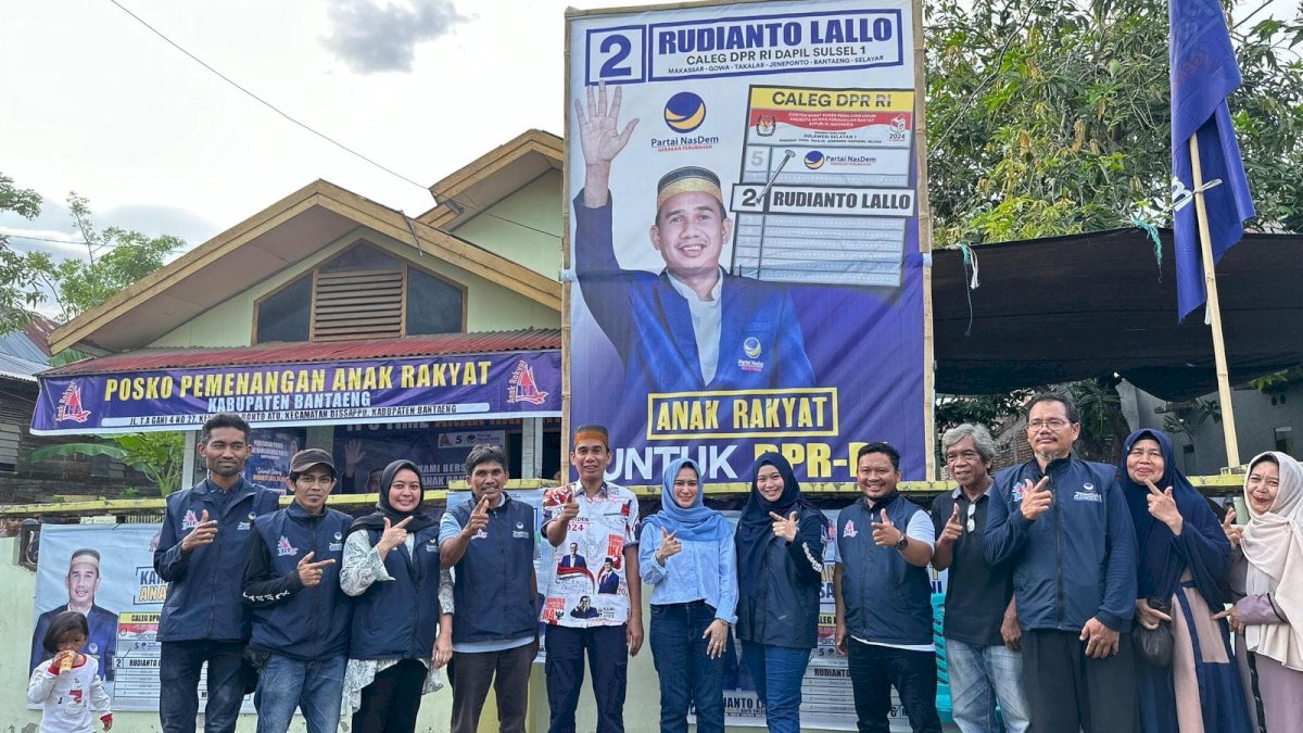 Rudianto Lallo Kembali Resmikan Posko Pemenangan Anak Rakyat, Kali Ini di Bantaeng