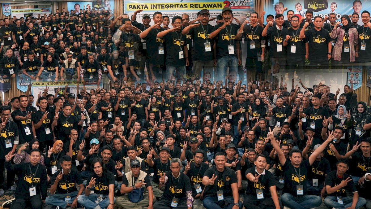100 Ribu Tim Dozer Menyebar di Sulsel, Siap Ratakan Kemenangan Prabowo-Gibran