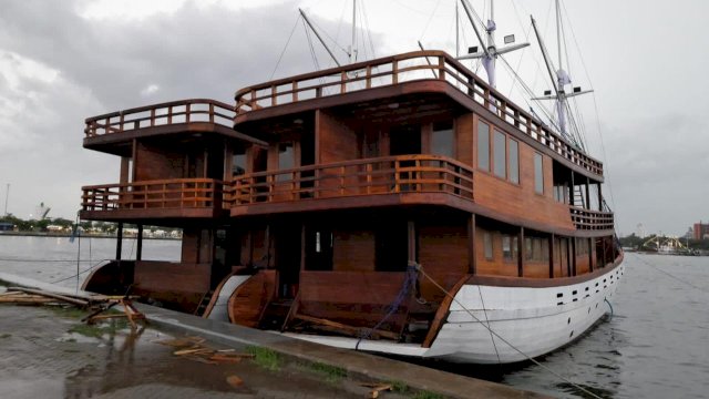 Kapal Pinisi miliki Pemkot Makassar kembali normal. Foto: Istimewa