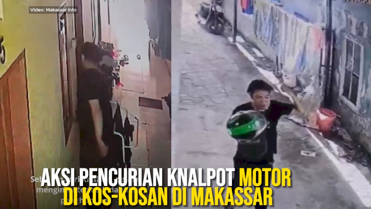 VIDEO: Aksi Pencurian Knalpot Motor di Kos-Kosan di Makassar