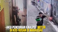 VIDEO: Aksi Pencurian Knalpot Motor di Kos-Kosan di Makassar