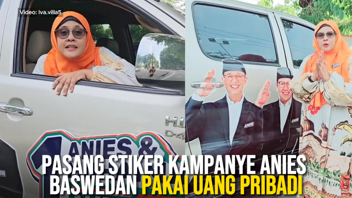 VIDEO: Aksi Relawan Pasang Stiker Kampanye Anies Baswedan Pakai Uang Pribadi