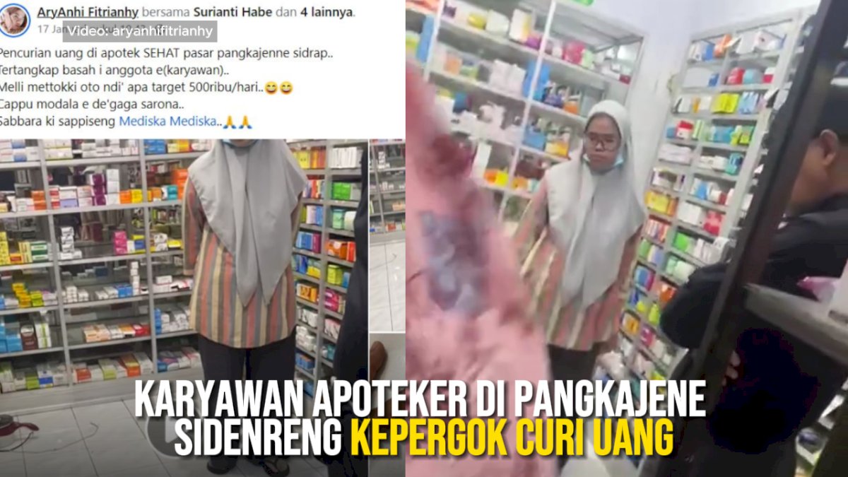 VIDEO: Karyawan Apoteker di Pangkajene Sidenreng Kepergok Curi Uang
