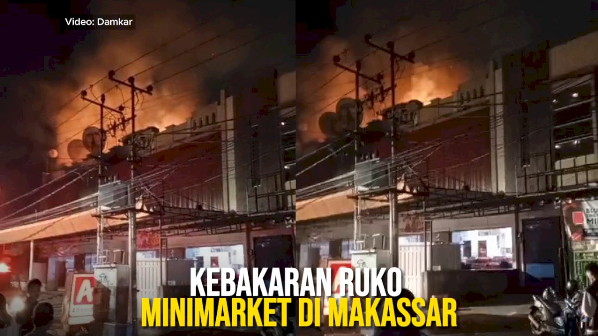 VIDEO: Kebakaran Ruko Minimarket di Makassar