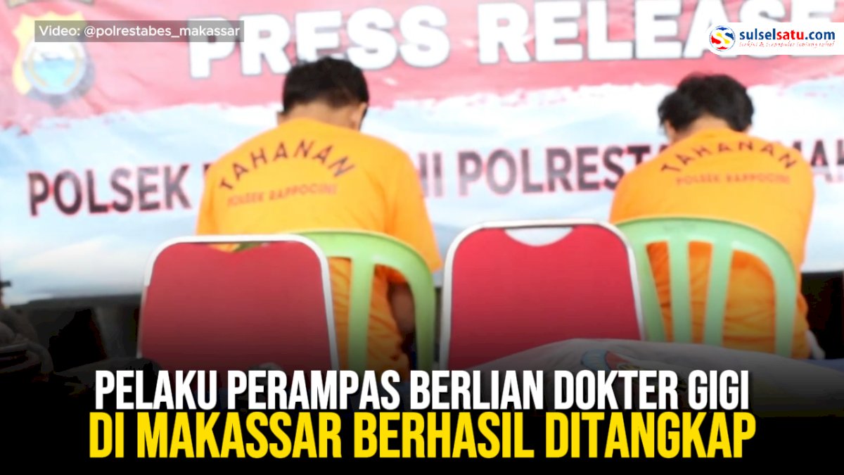 VIDEO: Konferensi Pers Penangkapan Pelaku Perampas Berlian Dokter Gigi di Makassar