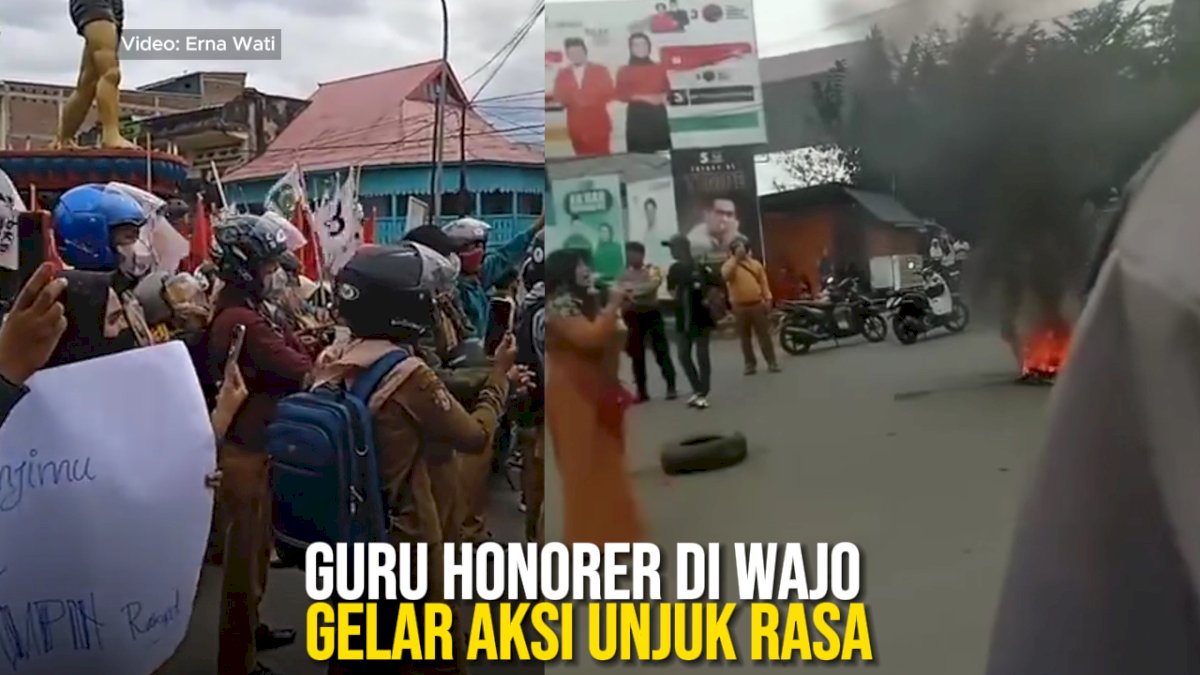 VIDEO: Guru Honorer di Wajo Gelar Aksi Unjuk Rasa