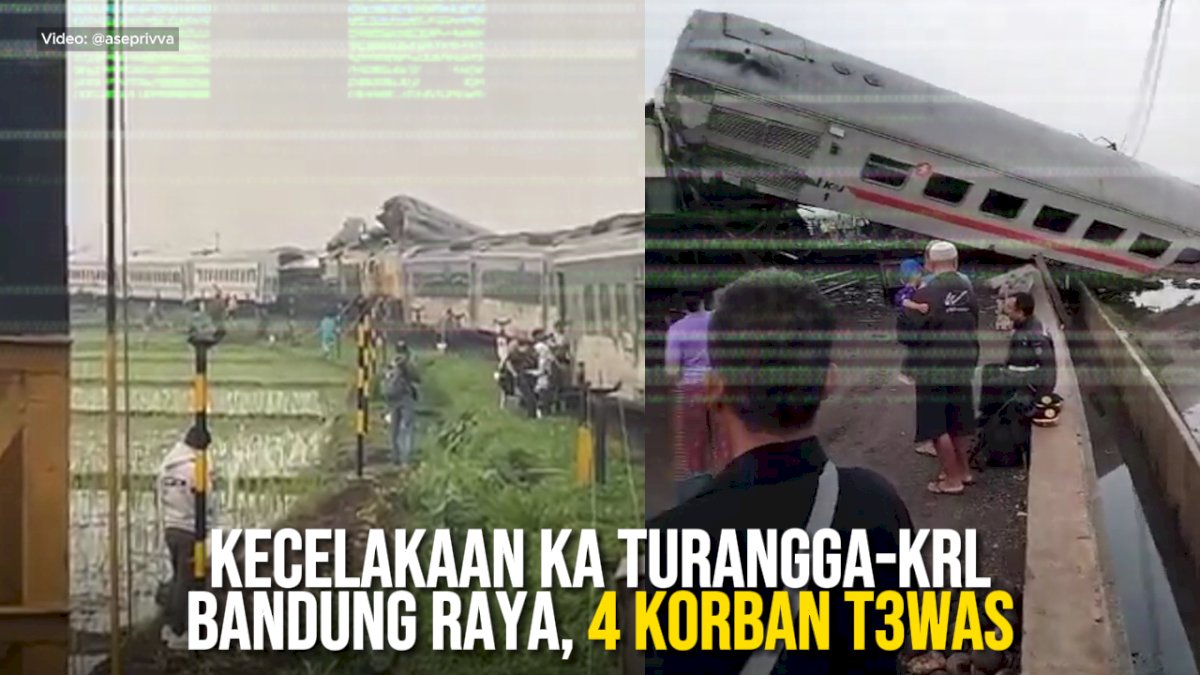 VIDEO: Kecelakaan KA Turangga-KRL Bandung Raya, 4 Korban Tewas