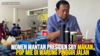 VIDEO: Momen Mantan Presiden SBY Makan Pop Mie di Warung Pinggir Jalan